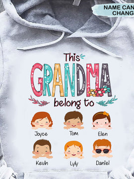 Personalized Mom Grandma Belongs To Grandkids Shirt