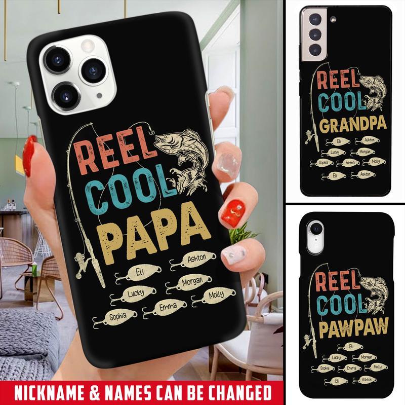 Personalized Custom Names And Nickname Reel Cool Papa Walleye Fishing Phone Case Phone case FUEL 