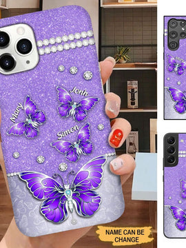 Purple Butterflies Grandma with Grandkids Phone case