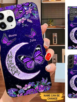 Purple Butterfly I Love You To the Moon and Back Grandma Nana Mommy Personalized Phone case SC7096