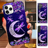 Purple Dragonfly I Love You to the moon and back Grandma Nana Mimi Personalized Phone case SC1692 Phone case ShinyCustom Phone Case