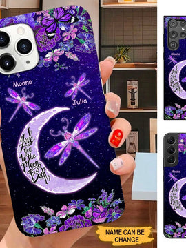 Purple Dragonfly I Love You to the moon and back Grandma Nana Mimi Personalized Phone case SC1692