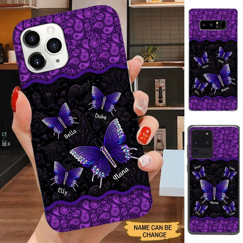 Purple Mandala pattern Butterflies Grandma Personalized Phone case Phone case FUEL 