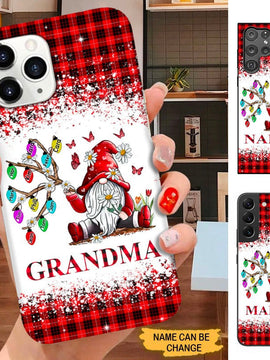 Red Plaid Gnome Grandma Nana Mommy Personalized Phone case SC12104