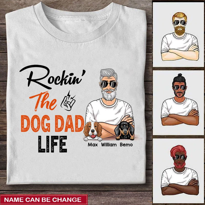 Rockin Dog Dad Life Personalized Shirt T-Shirt Gearment 