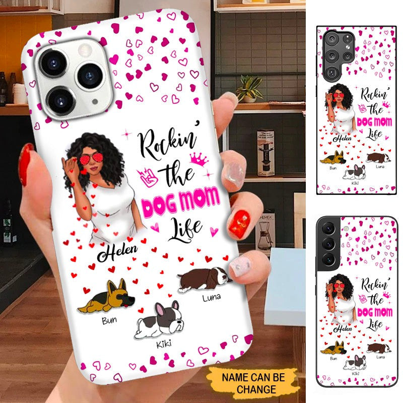 Rockin the Dog Mom Life Personalized Phone case SC18104 Phone case ShinyCustom Phone Case 