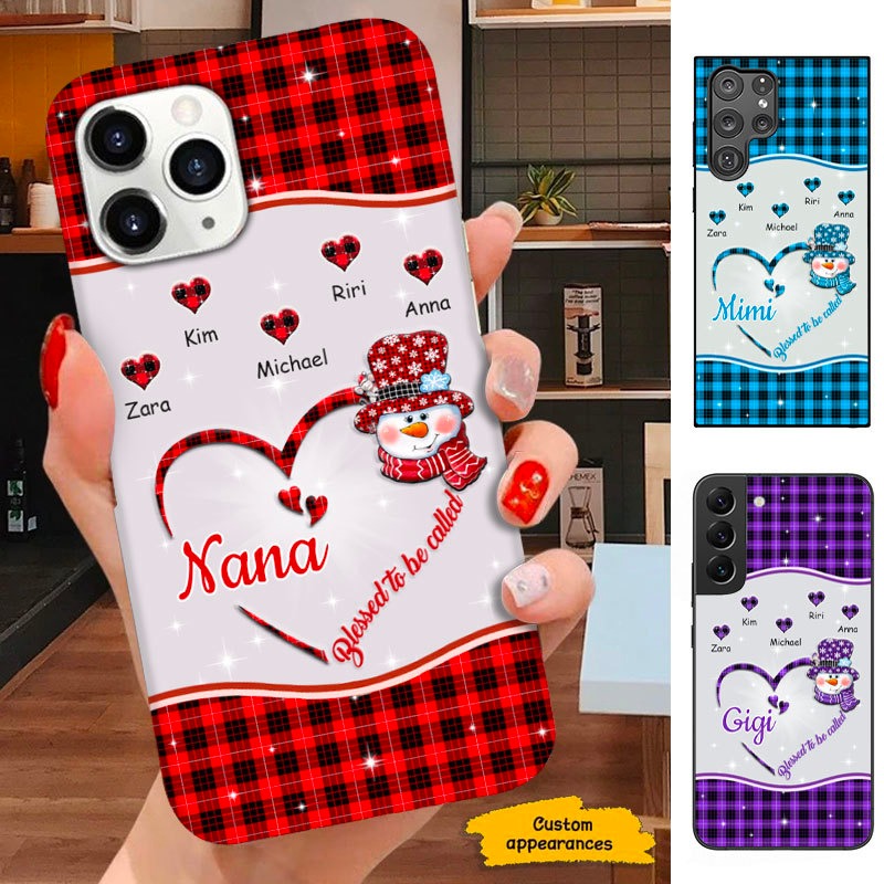 Snowman Blessed To Be Called Nana Mimi Gigi Grandma Personalized Phone Case SC101116