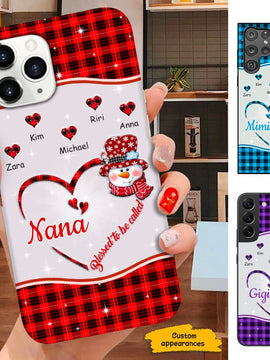 Snowman Blessed to be called Nana Mimi Gigi Grandma Personalized Phone case SC101116