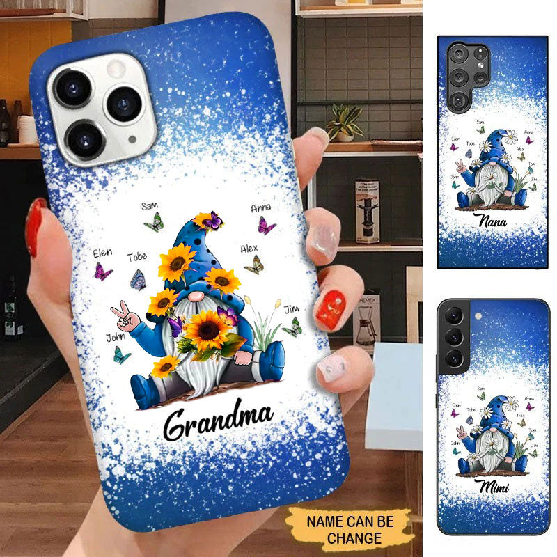 Sunflower Gnome Butterflies Grandma With Grankids Personalized Grandma Phone Case SC2164 Phone case FUEL 