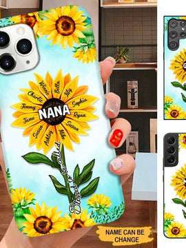 Sunflower Blessed to be called Nana Mimi Gigi Grandma Personalized Phone case SC2587