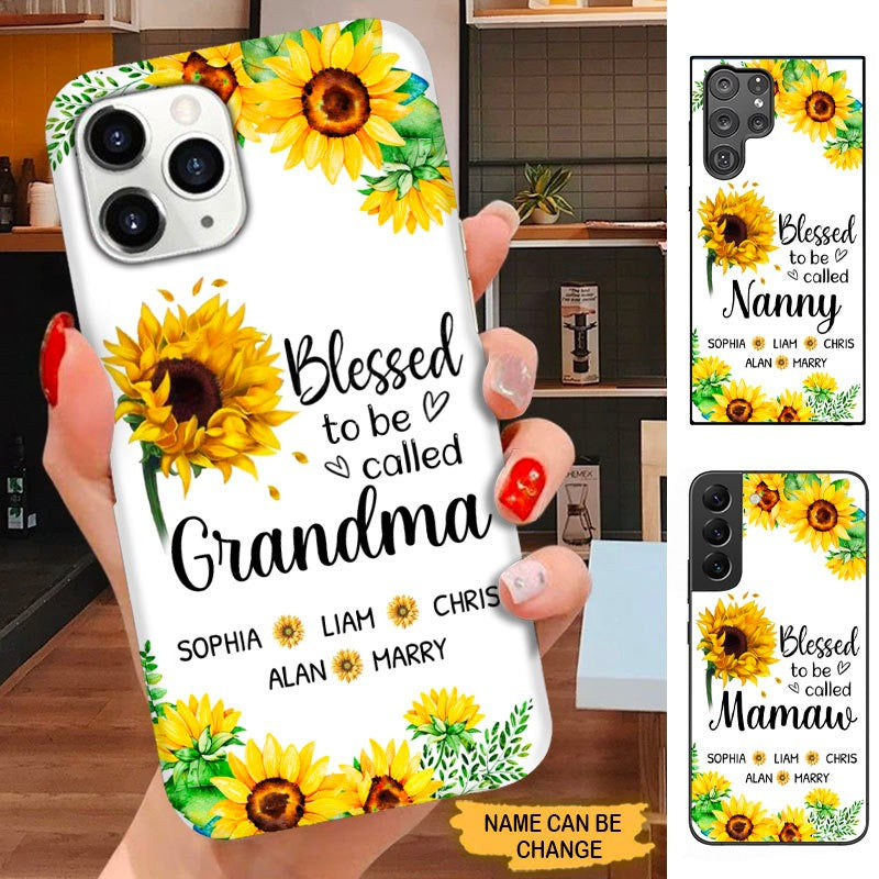 Sunflower Blessed to be called Nana Mommy Grandma Personalized Phone Case SC2292 Phone case ShinyCustom Phone Case 