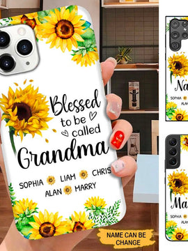 Sunflower Blessed to be called Nana Mommy Grandma Personalized Phone Case SC2292