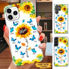 Sunflower Blue Butterfly Blessed to be called Nana Grandma Mommy Personalized Phone case SC25107 Phone case ShinyCustom Phone Case 