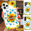 Sunflower Blue Butterfly Grandma Nana Mimi Personalized Phone Case SC15095 Phone case ShinyCustom Phone Case