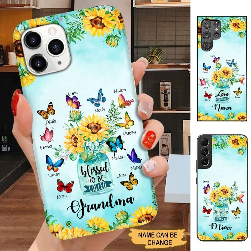 Sunflower Butterflies Blessed to be called Grandma Nana Mimi Personalized Phone case Phone case FUEL 