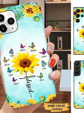 Sunflower Butterflies Grandma with Grandkids Personalized Phone case