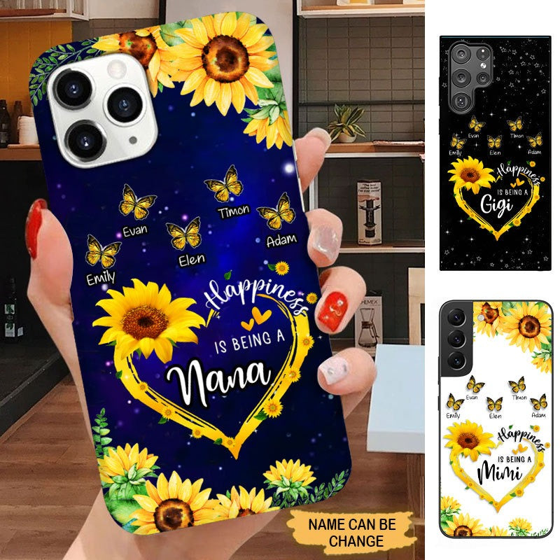 Sunflower Butterflies Happiness is being Nana Grandma Personalized Phone case SCMAY1902 Phone case FUEL