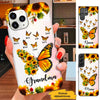 Sunflower Butterfly Grandma Nana Mommy Gigi Personalized Phone Case SC25812