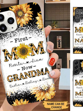 Sunflower First MOM Now Grandma Nana Mimi Personalized Phone case