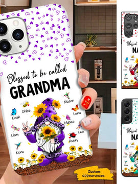 Sunflower Gnome Blessed to be called Grandma Personalized Phone case SC281224