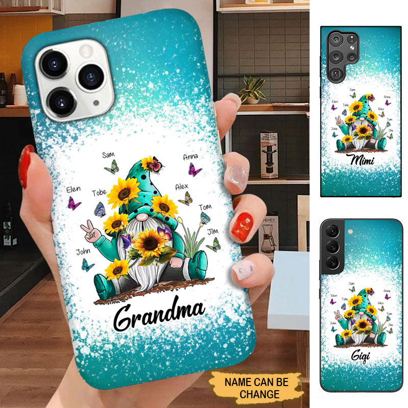 Sunflower Gnome Butterflies Grandma Nana Mommy Auntie Personalized Phone Case SC2991 Phone case ShinyCustom Phone Case 