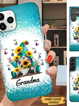 Sunflower Gnome Butterflies Grandma Nana Mommy Auntie Personalized Phone Case SC2991