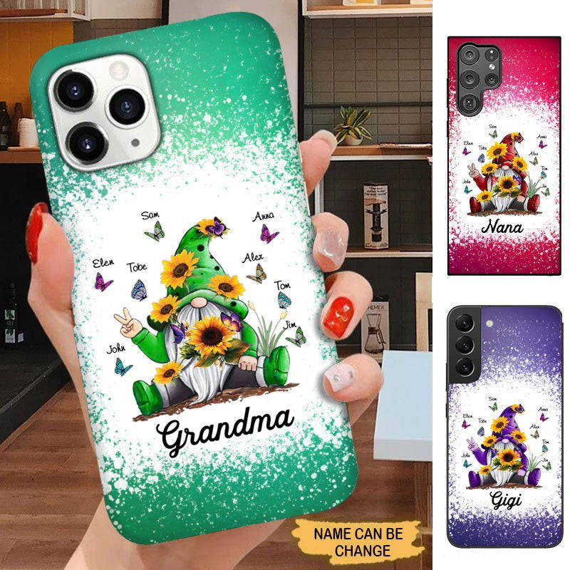 Sunflower Gnome Butterflies Grandma With Grankids Personalized Phone Case Phone case FUEL 