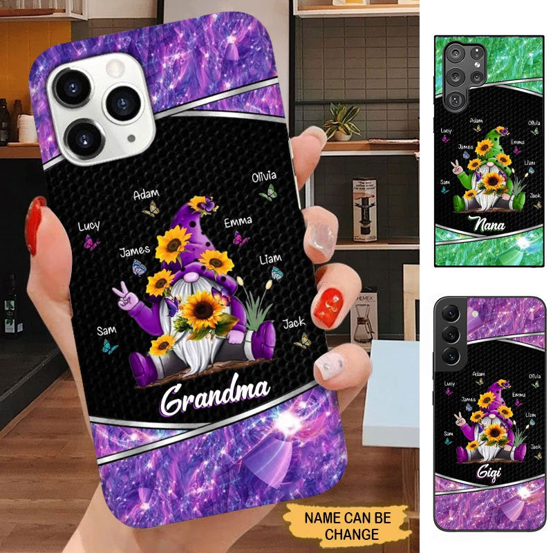 Sunflower Gnome Butterflies Grandma,Mommy, Nana, Auntie Personalized Phone Case SC2062 Phone case FUEL 