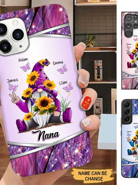 Sunflower Gnome Grandma with Grandkids Personalized Phone case SC1561