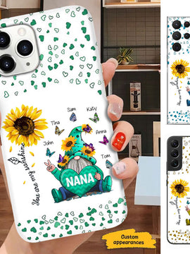 Sunflower Gnome You are my sunshine Grandma Nana Mimi Mom Personalized Phone Case SC243238