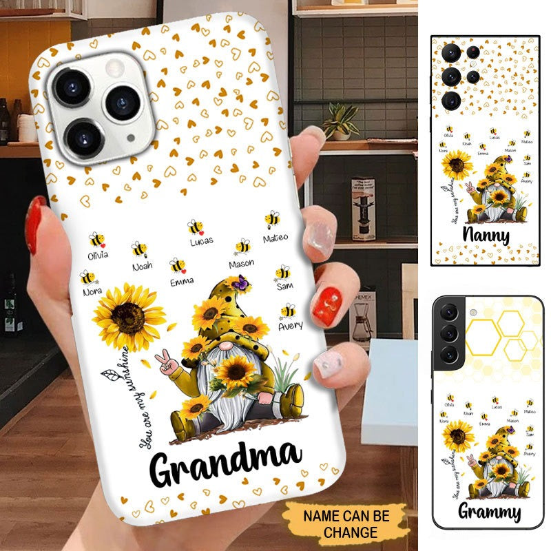Sunflower Gnome You are my sunshine Grandma Personalized Phone case Phone case FUEL 