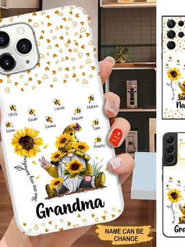 Sunflower Gnome You are my sunshine Grandma Personalized Phone case