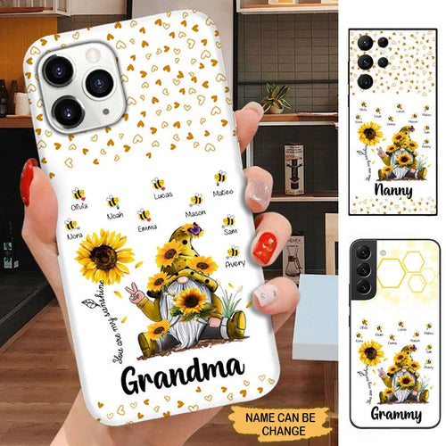 Sunflower Gnome You are my sunshine Grandma Personalized Phone case Phone case FUEL 