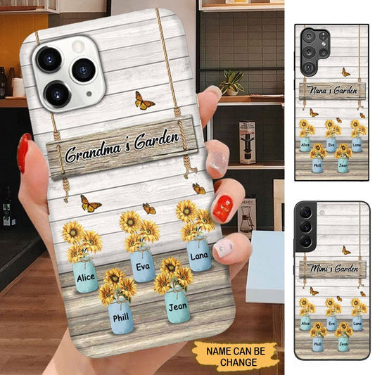 Sunflower Grandma's Garden Nana Mimi Mommy Personalized Phone case SC2589 Phone case ShinyCustom Phone Case 