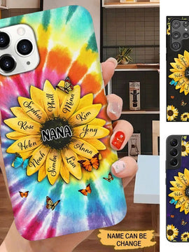 Sunflower Grandma with Grandkids Nana Mimi Gigi Personalized Phone case SC2361