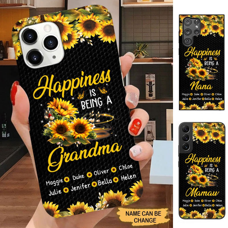 Sunflower Happiness is being a Grandma Nana Mamaw Personalized Phone case Phone case FUEL 