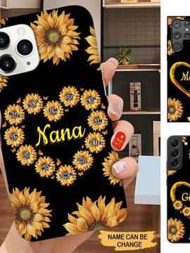 Sunflower Heart Nana Mimi Gigi Grandma Personalized Phone Case SC2288