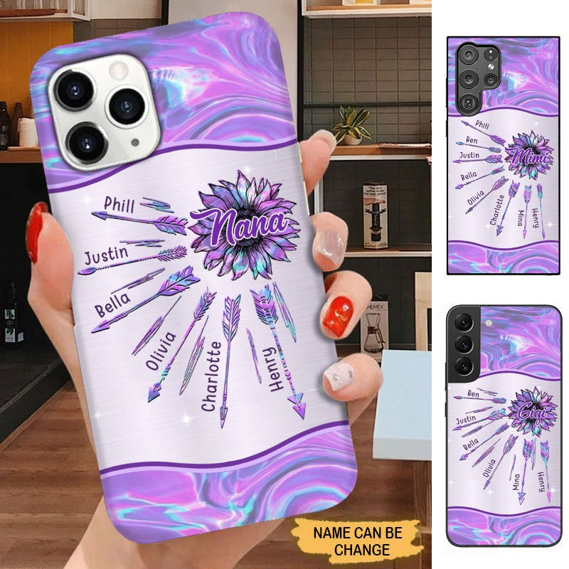 Sunflower Hologram Style Nana Mimi Gigi Grandma Personalized Phone case SC30810 Phone case ShinyCustom Phone Case 