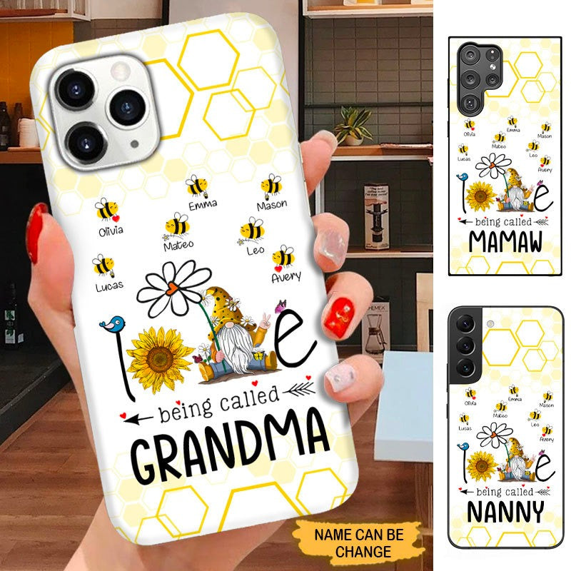 Sunflower Honey Bee Gnome Love being called Grandma Nana Mommy Personalized Phone case SC3096 Phone case ShinyCustom Phone Case 