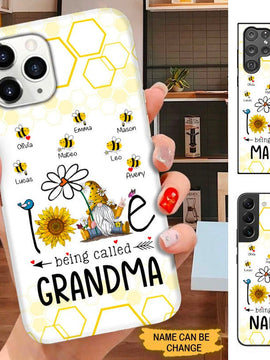 Sunflower Honey Bee Gnome Love being called Grandma Nana Mommy Personalized Phone case SC3096