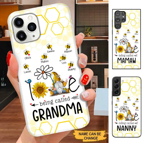 Sunflower Honey Bee Gnome Love being called Grandma Nana Mommy Personalized Phone case SC3096 Phone case ShinyCustom Phone Case 
