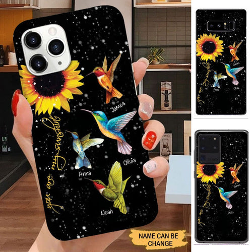 Sunflower Hummingbird You are my sunshine Grandma Personalized Phone case Phone case FUEL 