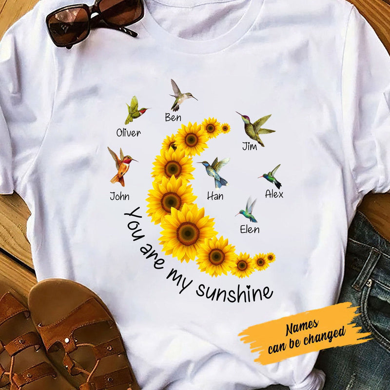 Sunflower Hummingbird You are my sunshine Personalized Shirt Apparel Gearment
