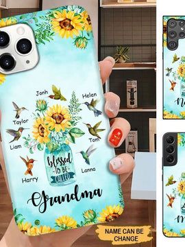 Sunflower Hummingbirds Blessed to be called Grandma Nana Mimi Personalized Phone case