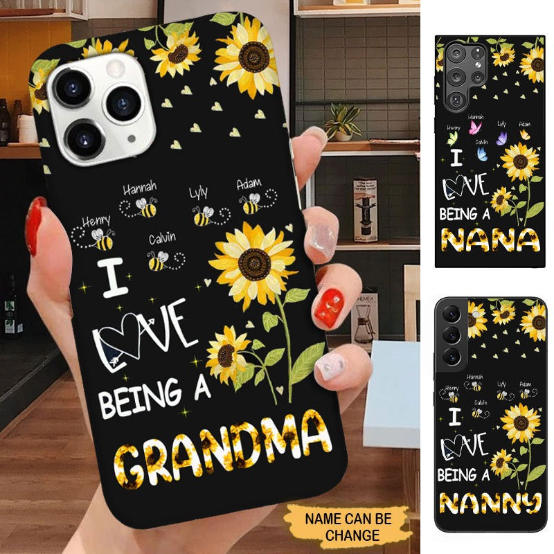 Sunflower I LOVE being a Grandma Personalized Phone case Phone case FUEL 