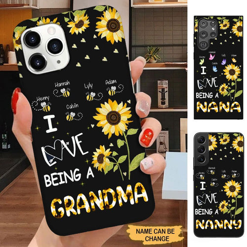 Sunflower I LOVE being a Grandma Personalized Phone case Phone case FUEL 