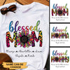 Sunflower Leopard Blessed MOM Personalized Shirt Apparel Gearment