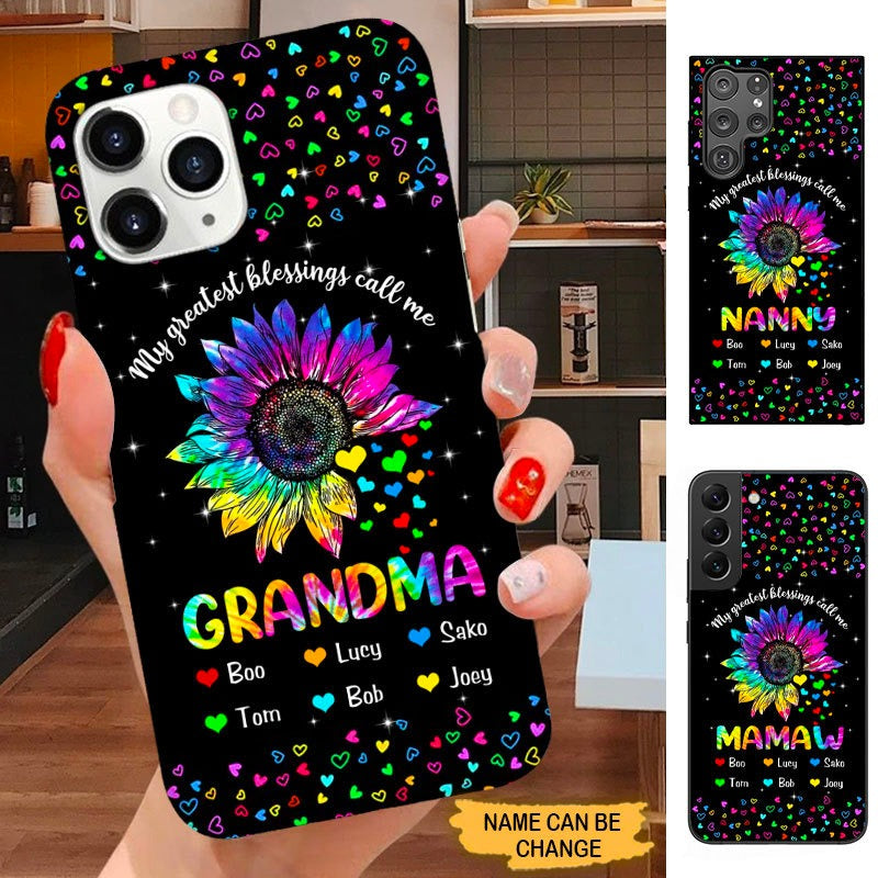 Sunflower My greatest blessings call me Nana Mimi Gigi Grandma Personalized Phone case SC31816 Phone case ShinyCustom Phone Case 