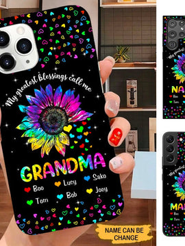 Sunflower My greatest blessings call me Nana Mimi Gigi Grandma Personalized Phone case SC31816