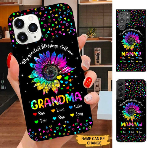 Sunflower My greatest blessings call me Nana Mimi Gigi Grandma Personalized Phone case SC31816 Phone case ShinyCustom Phone Case 